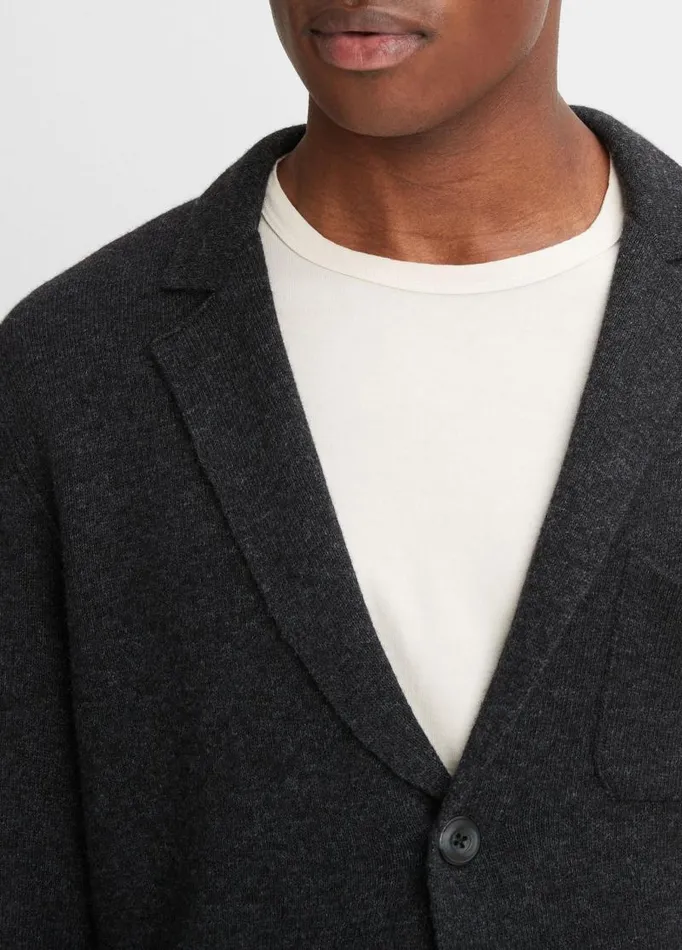Men Sweaters Vince NotchedLapel Cardigan Heather Black