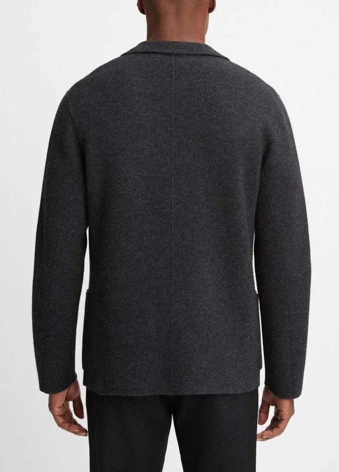 Men Sweaters Vince NotchedLapel Cardigan Heather Black