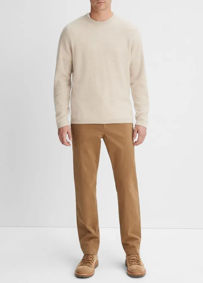 Men Sweaters Vince Plush Cashmere Crew Neck Sweater Light Heather Runyon