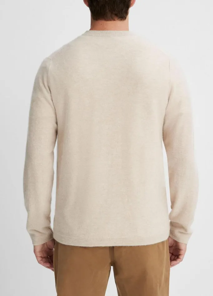 Men Sweaters Vince Plush Cashmere Crew Neck Sweater Light Heather Runyon