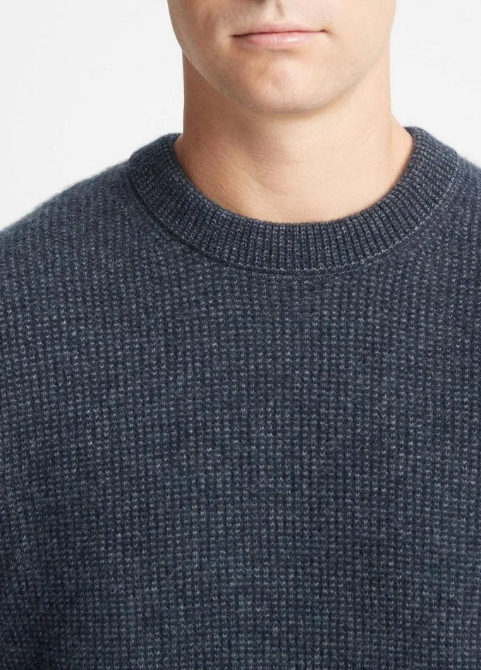 Men Sweaters Vince Plush Cashmere Thermal Sweater Coastal Blue Combo