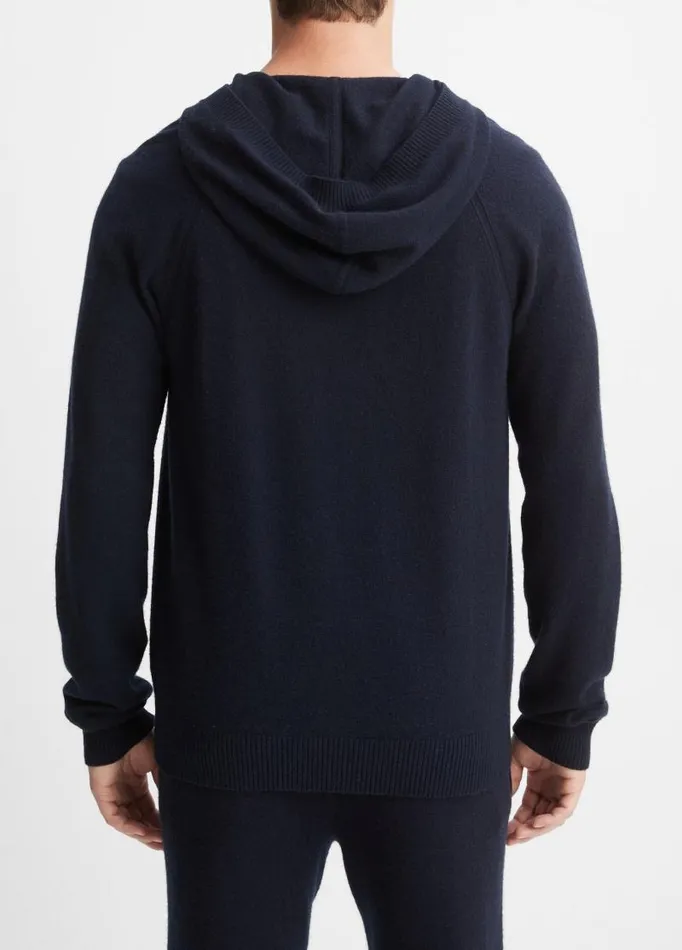 Men Sweaters Vince Wool Cashmere Pullover Hoodie Coastal Blue