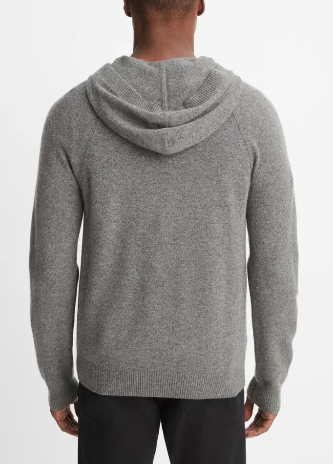 Men Sweaters Vince Wool Cashmere Pullover Hoodie Medium Heather Grey