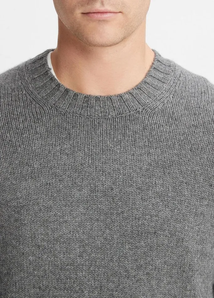 Men Sweaters Vince WoolCashmere Relaxed Crew Neck Sweater Medium Heather Grey
