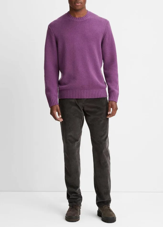 Men Sweaters Vince WoolCashmere Relaxed Crew Neck Sweater Purple Stone