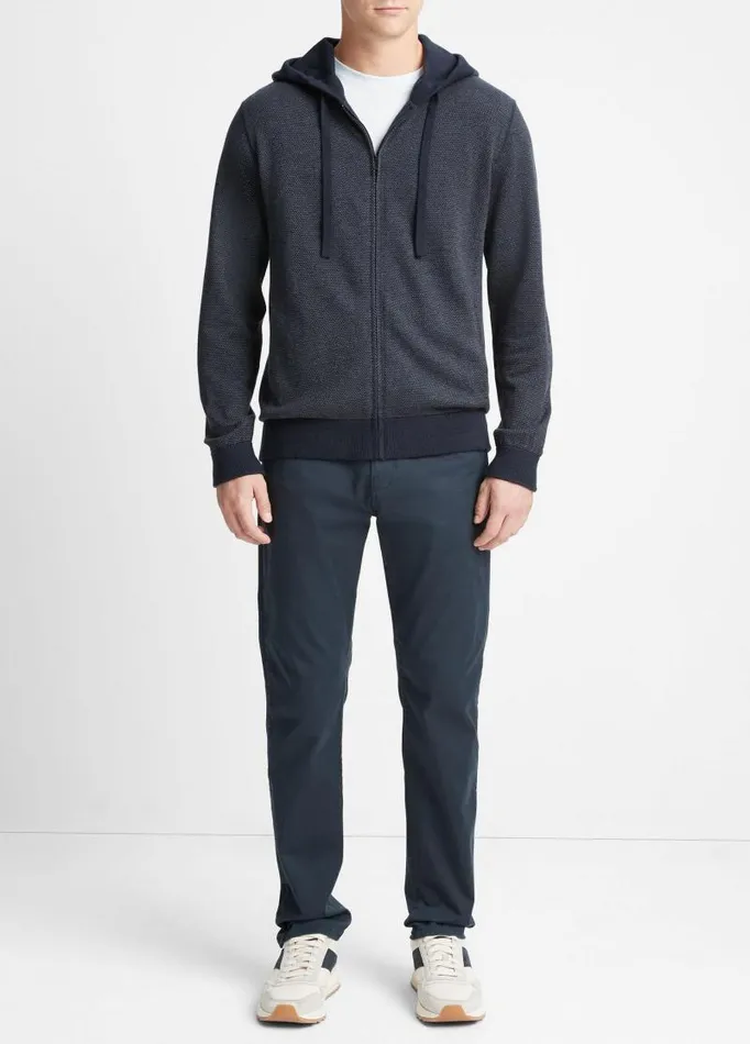 Men Sweatshirts and Hoodies Vince Birdseye FullZip Hoodie Coastal Bluemedium Heather Grey Men Sweatshirts and Hoodies Vince Birdseye FullZip Hoodie Coastal Bluemedium Heather Grey