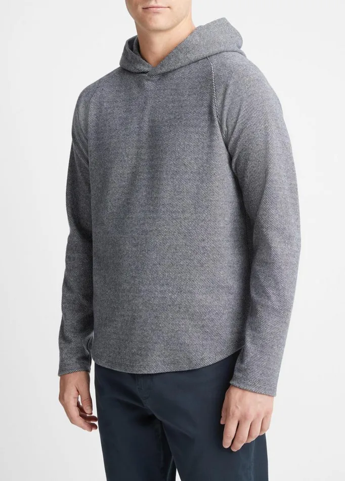 Men Sweatshirts and Hoodies Vince Broken Twill Pullover Hoodie Coastal Blueoff White