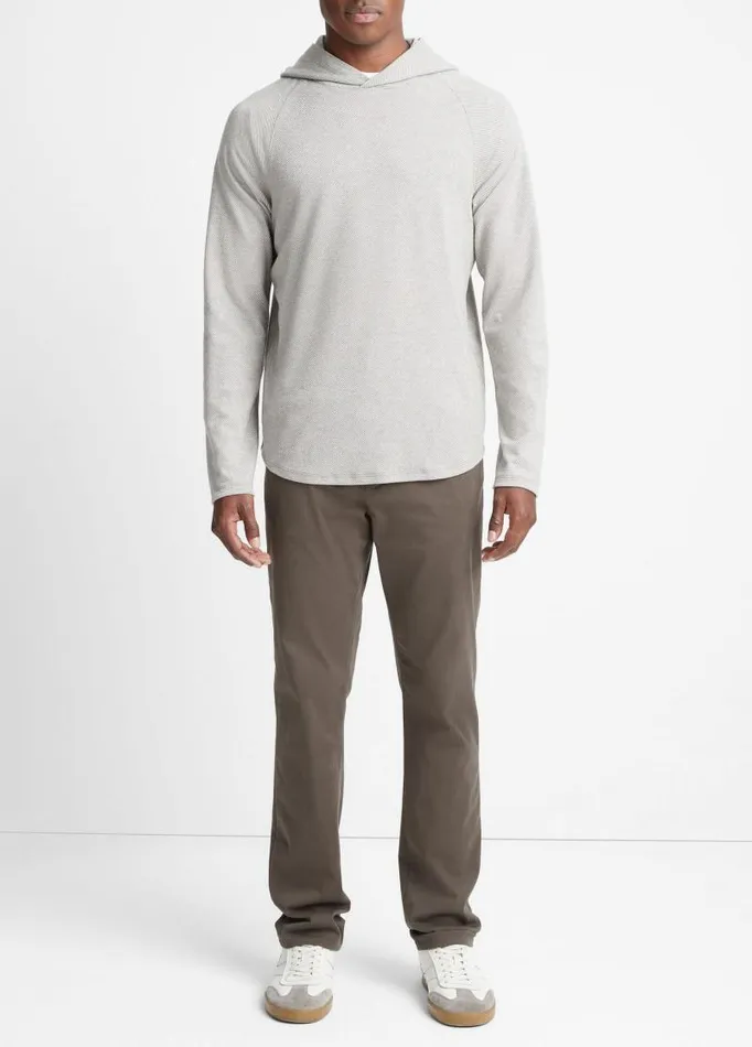 Men Sweatshirts and Hoodies Vince Broken Twill Pullover Hoodie Heather Greyoff White Men Sweatshirts and Hoodies Vince Broken Twill Pullover Hoodie Heather Greyoff White