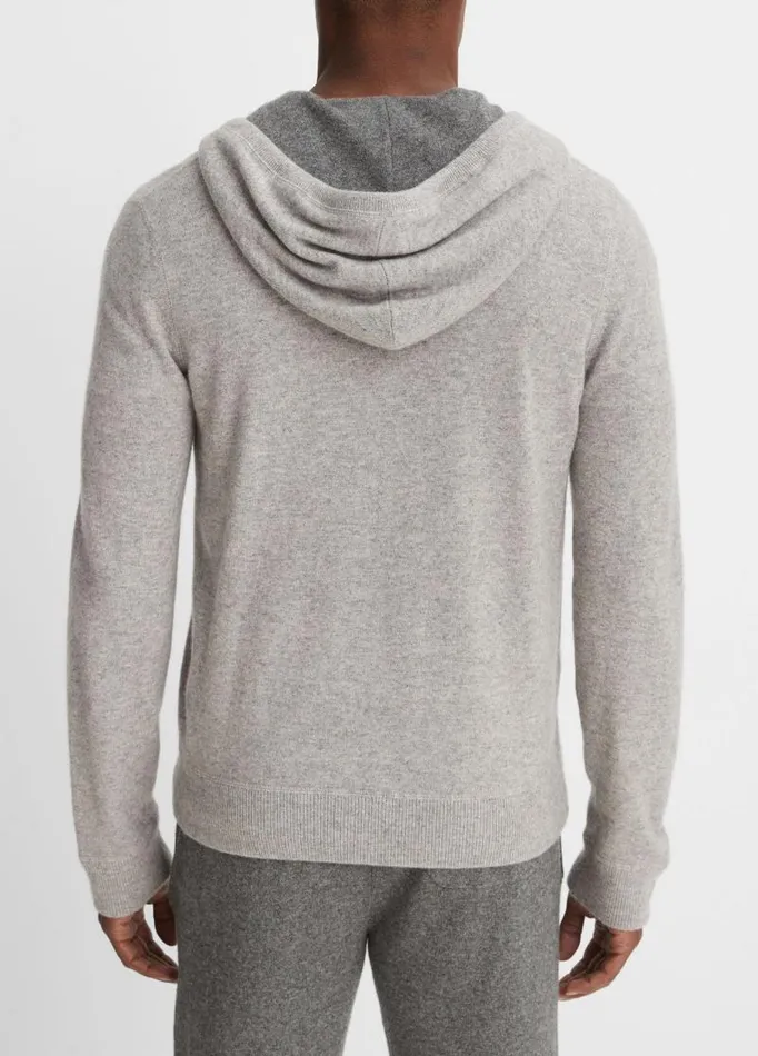 Men Sweatshirts and Hoodies Vince Cashmere Full Zip Hoodie Heather Grey