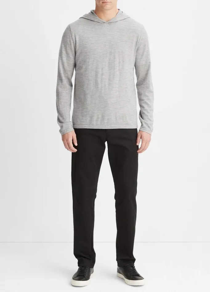 Men Sweatshirts and Hoodies Vince Featherweight Wool Cashmere Pullover Hoodie Heather Grey Men Sweatshirts and Hoodies Vince Featherweight Wool Cashmere Pullover Hoodie Heather Grey