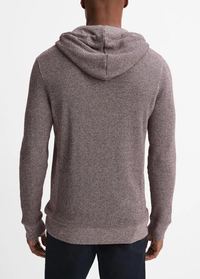 Men Sweatshirts and Hoodies Vince Moulin Pima Cotton Thermal Popover Hoodie Pinot Vinooff White