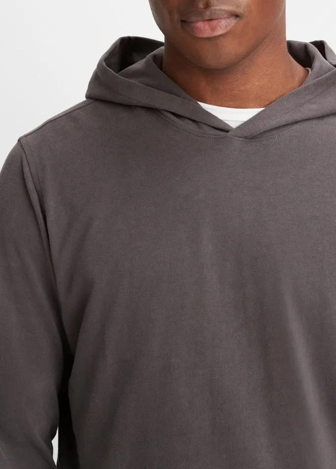 Men Sweatshirts and Hoodies Vince Sueded Jersey Hoodie Anchor Grey