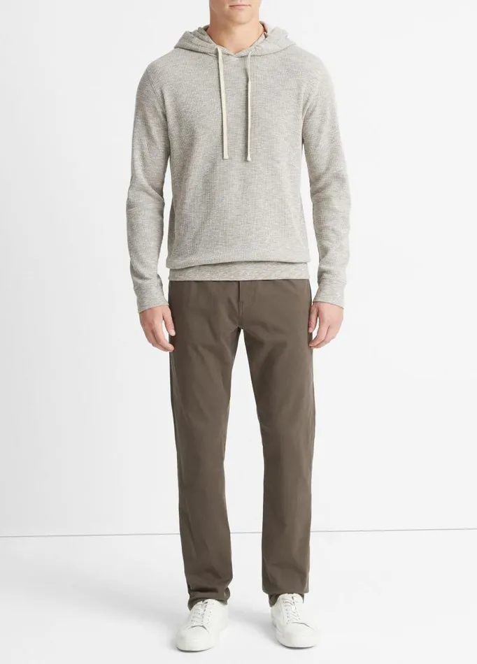 Men Sweatshirts and Hoodies Vince SunFaded Thermal Pullover Hoodie Olive Cove