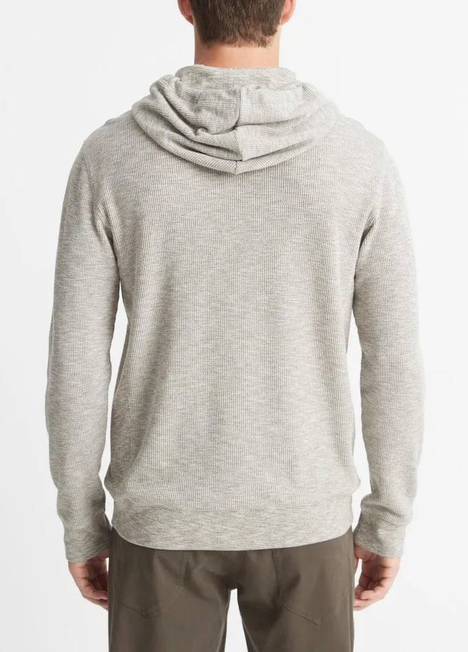 Men Sweatshirts and Hoodies Vince SunFaded Thermal Pullover Hoodie Olive Cove
