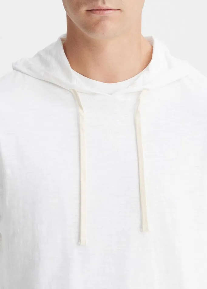 Men Sweatshirts and Hoodies Vince Textured Cotton Hoodie Optic White