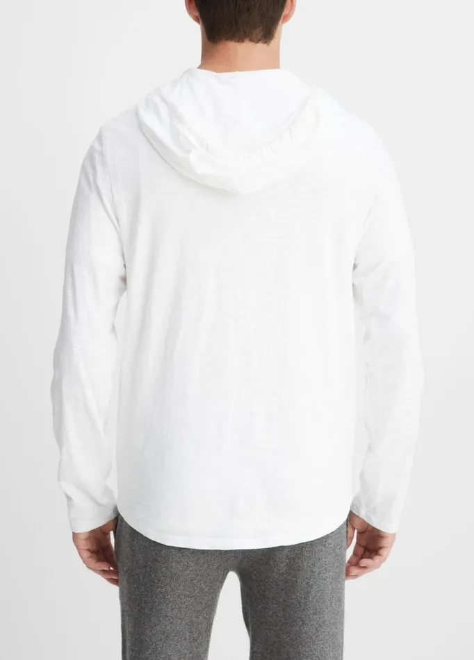 Men Sweatshirts and Hoodies Vince Textured Cotton Hoodie Optic White