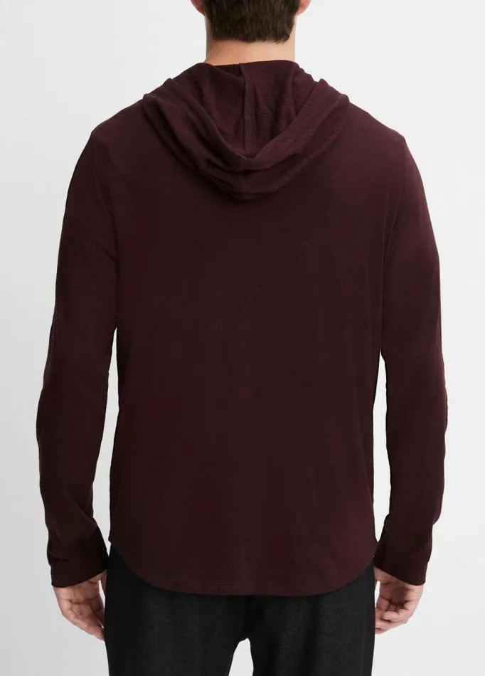 Men Sweatshirts and Hoodies Vince Textured Cotton Hoodie Pinot Vino