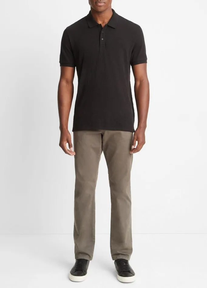 Men TShirts and Polos Vince Classic Slub Polo Shirt Black