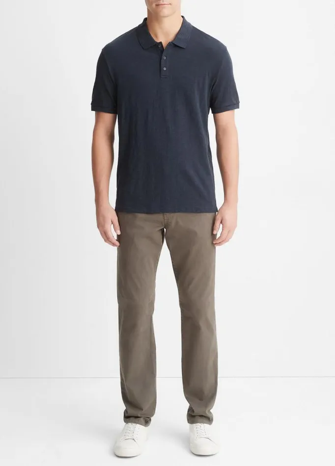 Men TShirts and Polos Vince Classic Slub Polo Shirt Coastal Blue