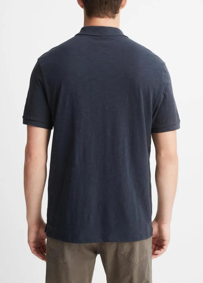 Men TShirts and Polos Vince Classic Slub Polo Shirt Coastal Blue