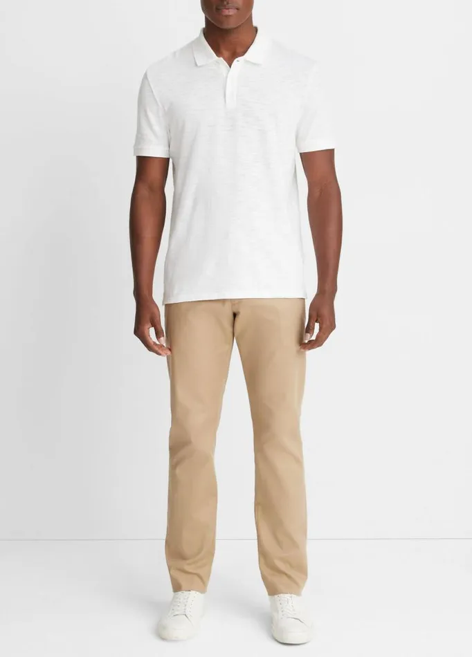 Men TShirts and Polos Vince Classic Slub Polo Shirt White