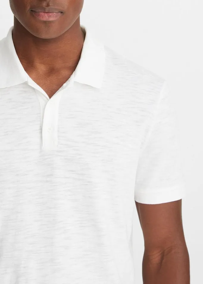 Men TShirts and Polos Vince Classic Slub Polo Shirt White