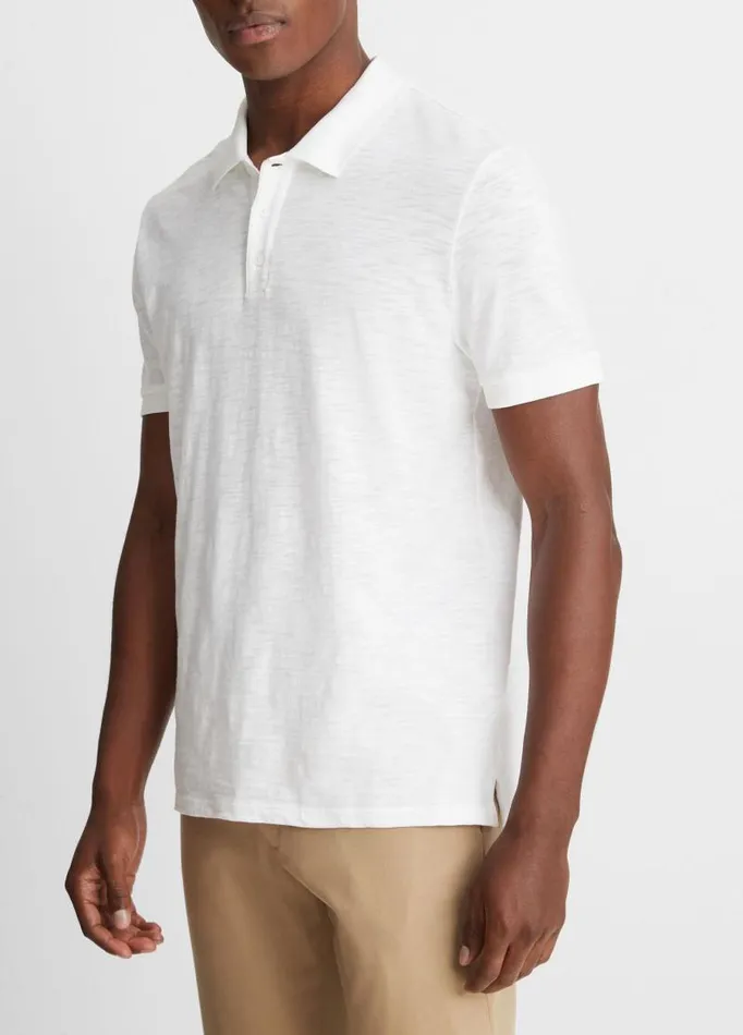 Men TShirts and Polos Vince Classic Slub Polo Shirt White