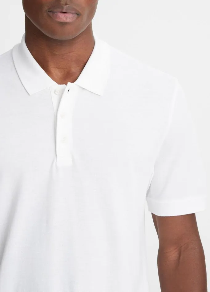 Men TShirts and Polos Vince Cotton Piqu ShortSleeve Polo Shirt Optic White