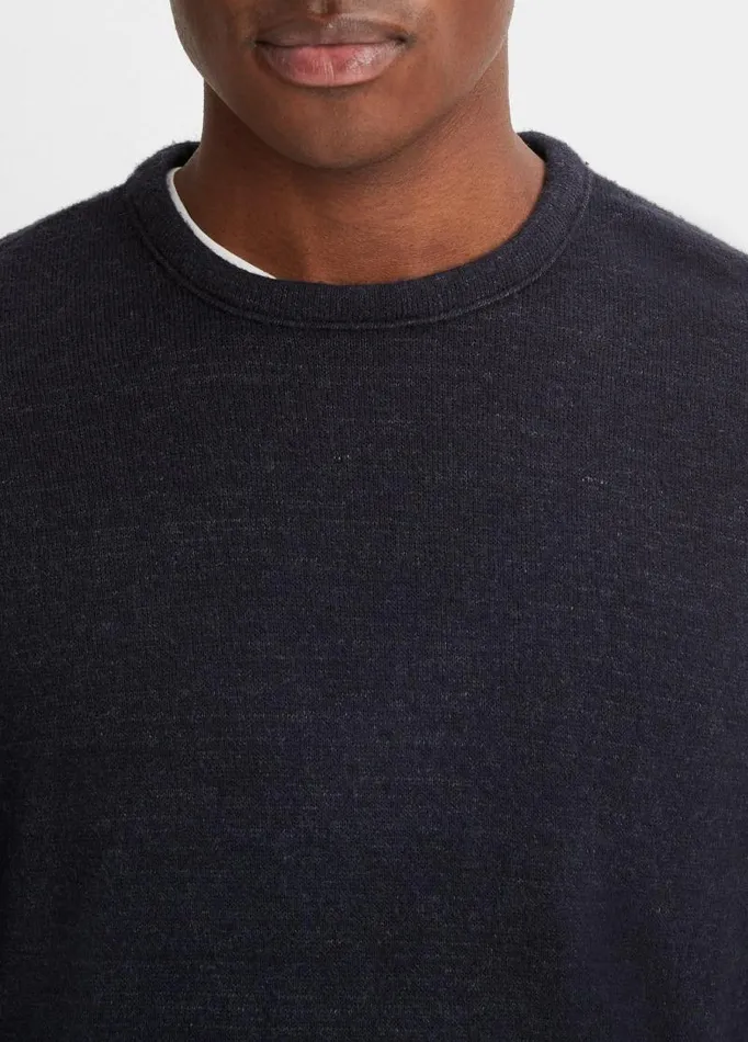 Men TShirts and Polos Vince Drapey LongSleeve Crew Neck Pullover Heather Coastal Blue