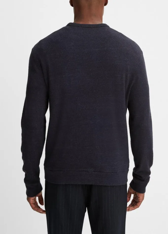 Men TShirts and Polos Vince Drapey LongSleeve Crew Neck Pullover Heather Coastal Blue