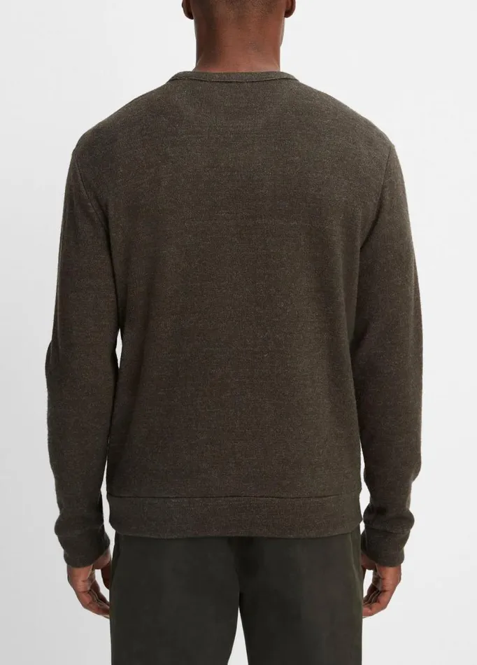 Men TShirts and Polos Vince Drapey LongSleeve Crew Neck Pullover Heather Moss Green