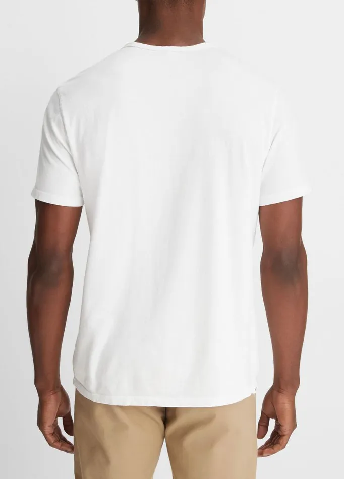 Men TShirts and Polos Vince Garment Dye ShortSleeve Crew Neck TShirt Optic White
