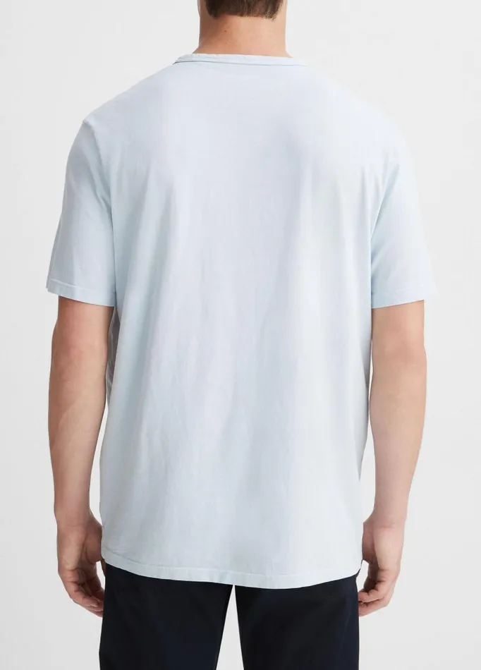 Men TShirts and Polos Vince Garment Dye ShortSleeve Crew Neck TShirt Shirting Blue