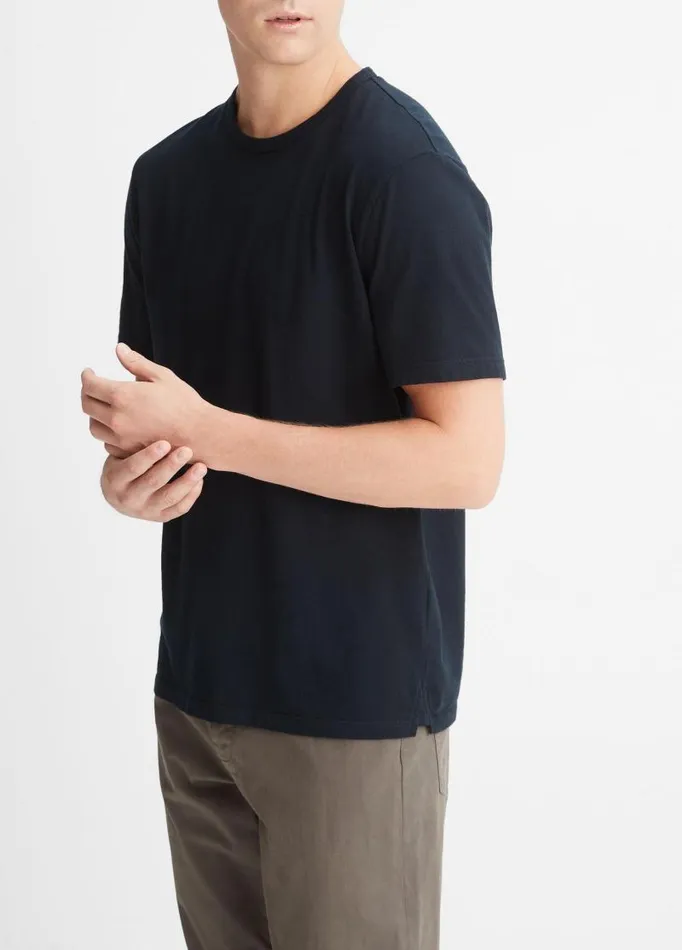 Men TShirts and Polos Vince Garment Dye ShortSleeve Crew Neck TShirt Washed Coastal