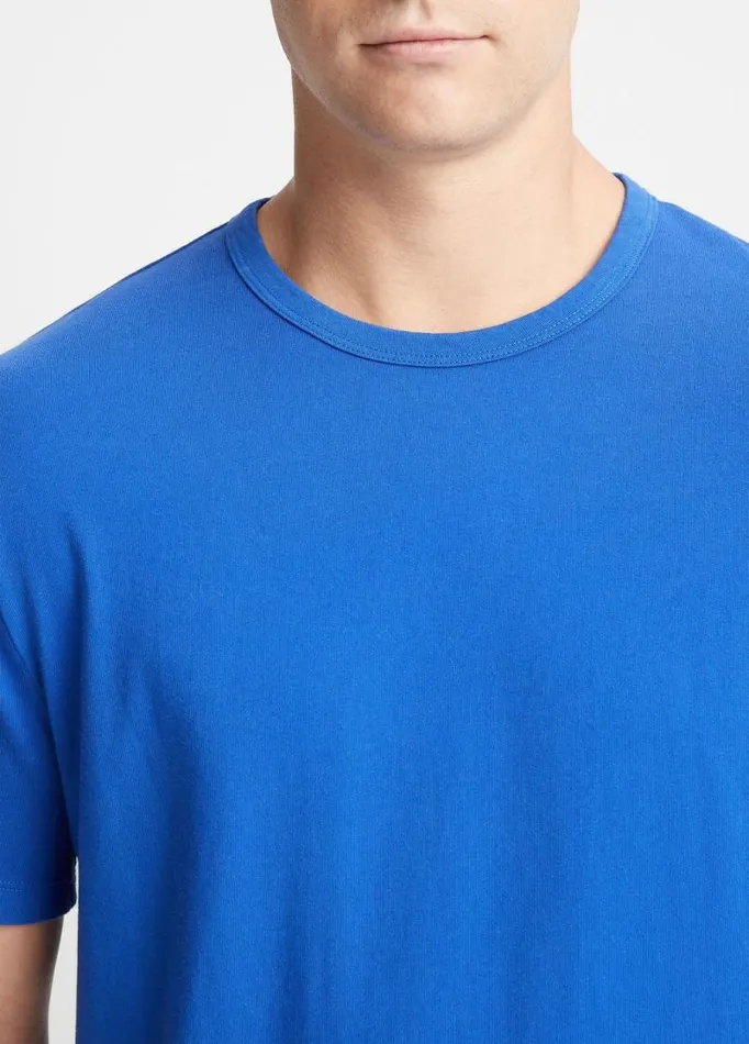 Men TShirts and Polos Vince Garment Dye ShortSleeve Crew Neck TShirt Washed Cobalt