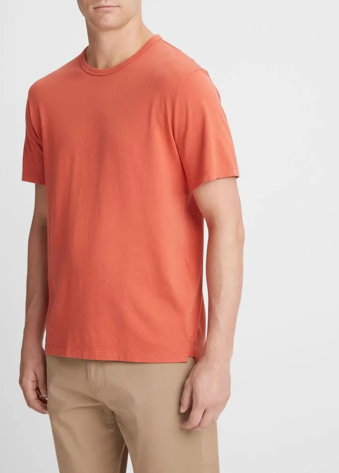 Men TShirts and Polos Vince Garment Dye ShortSleeve Crew Neck TShirt Washed Desert Sky