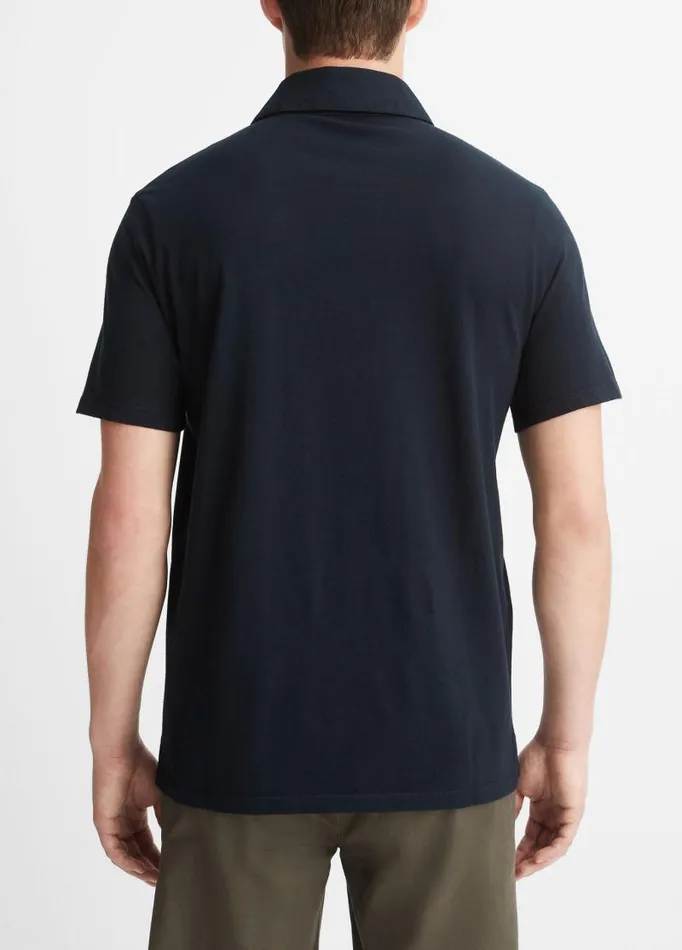 Men TShirts and Polos Vince Garment Dye ShortSleeve Polo Shirt Washed Coastal