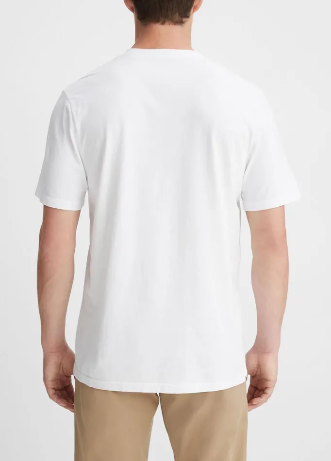 Men TShirts and Polos Vince Garment Dye Short Sleeve VNeck TShirt Optic White