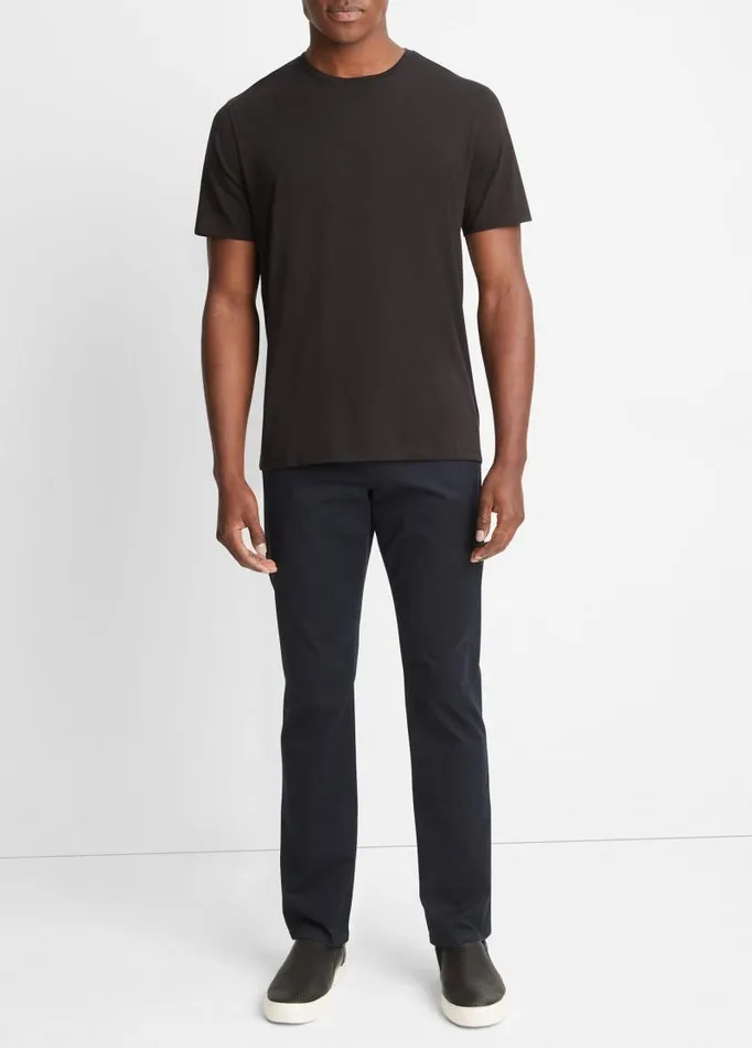 Men TShirts and Polos Vince Pima Cotton Crew Neck TShirt Black