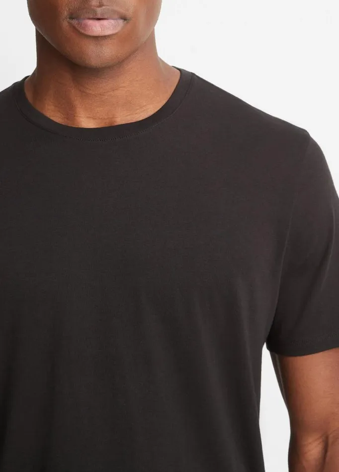 Men TShirts and Polos Vince Pima Cotton Crew Neck TShirt Black