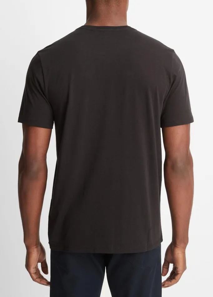 Men TShirts and Polos Vince Pima Cotton Crew Neck TShirt Black