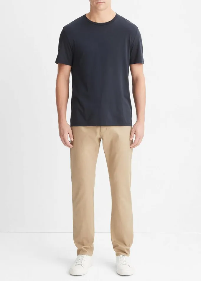 Men TShirts and Polos Vince Pima Cotton Crew Neck TShirt Coastal Blue