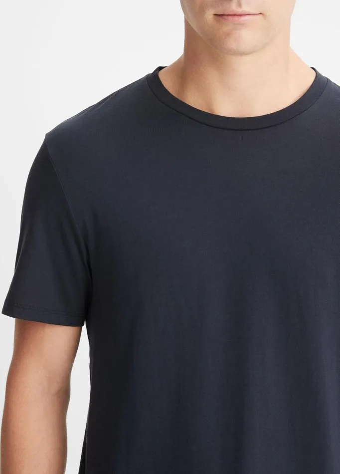 Men TShirts and Polos Vince Pima Cotton Crew Neck TShirt Coastal Blue