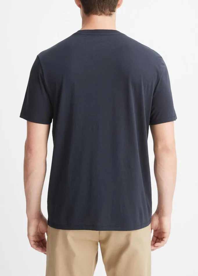 Men TShirts and Polos Vince Pima Cotton Crew Neck TShirt Coastal Blue