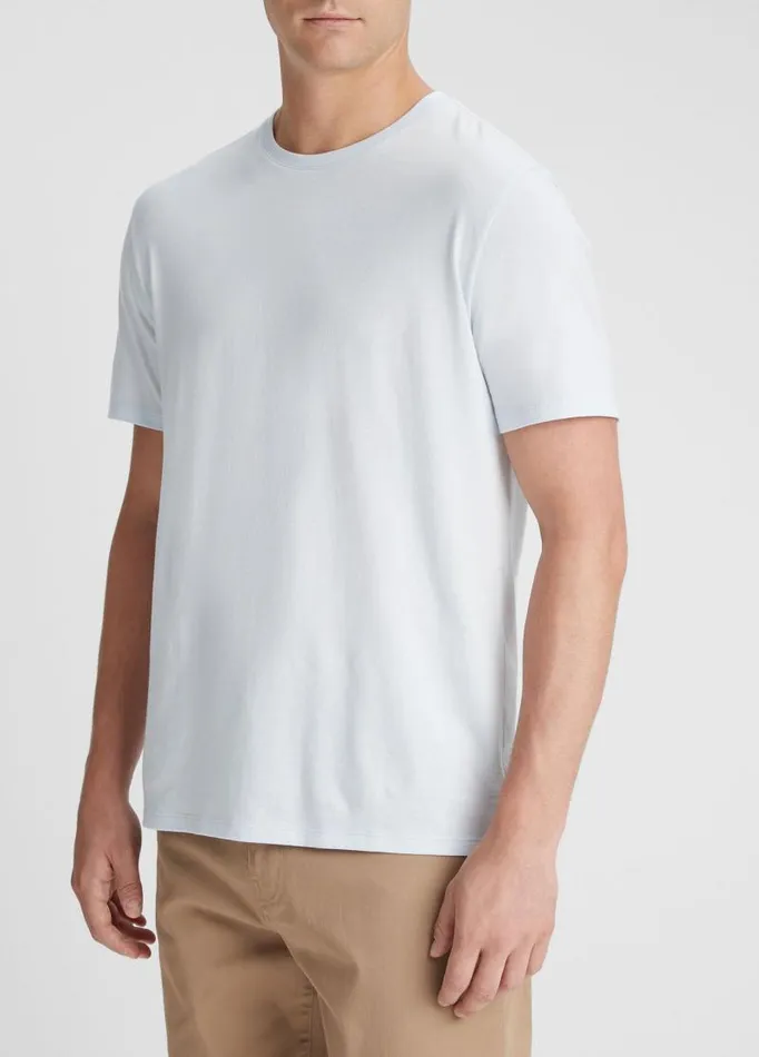 Men TShirts and Polos Vince Pima Cotton Crew Neck TShirt Glacier