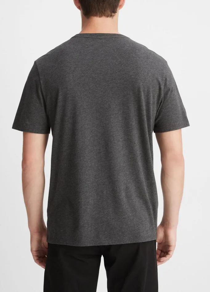 Men TShirts and Polos Vince Pima Cotton Crew Neck TShirt Heather Carbon