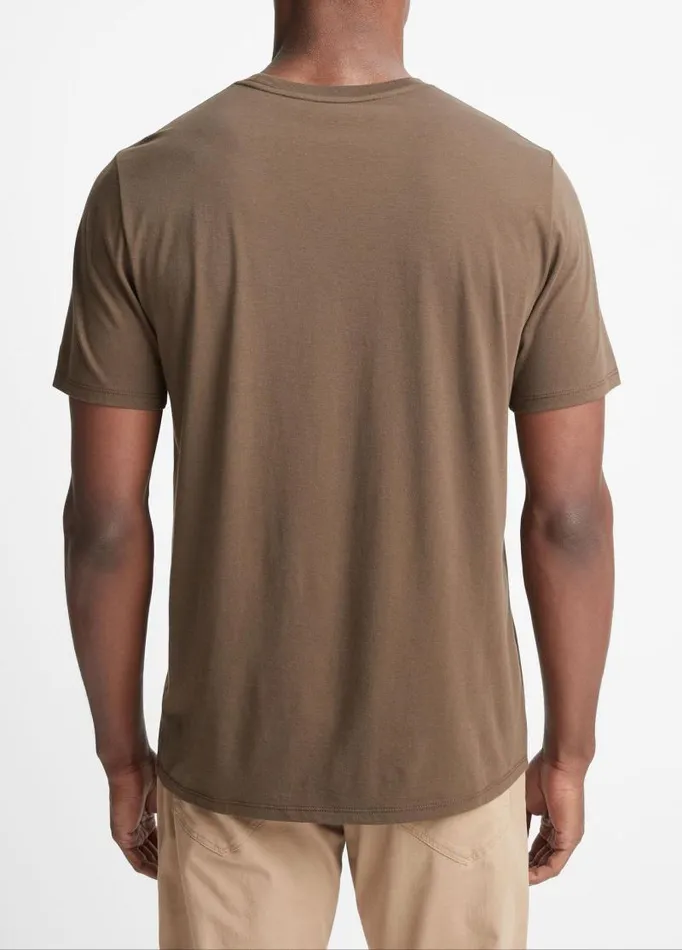 Men TShirts and Polos Vince Pima Cotton Crew Neck TShirt Olive Cove