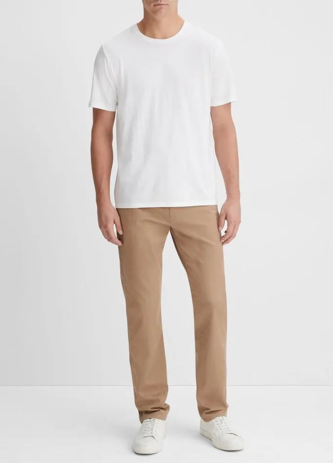 Men TShirts and Polos Vince Pima Cotton Crew Neck TShirt Optic White