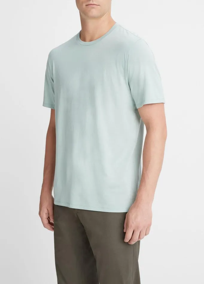 Men TShirts and Polos Vince Pima Cotton Crew Neck TShirt Seafoam Green