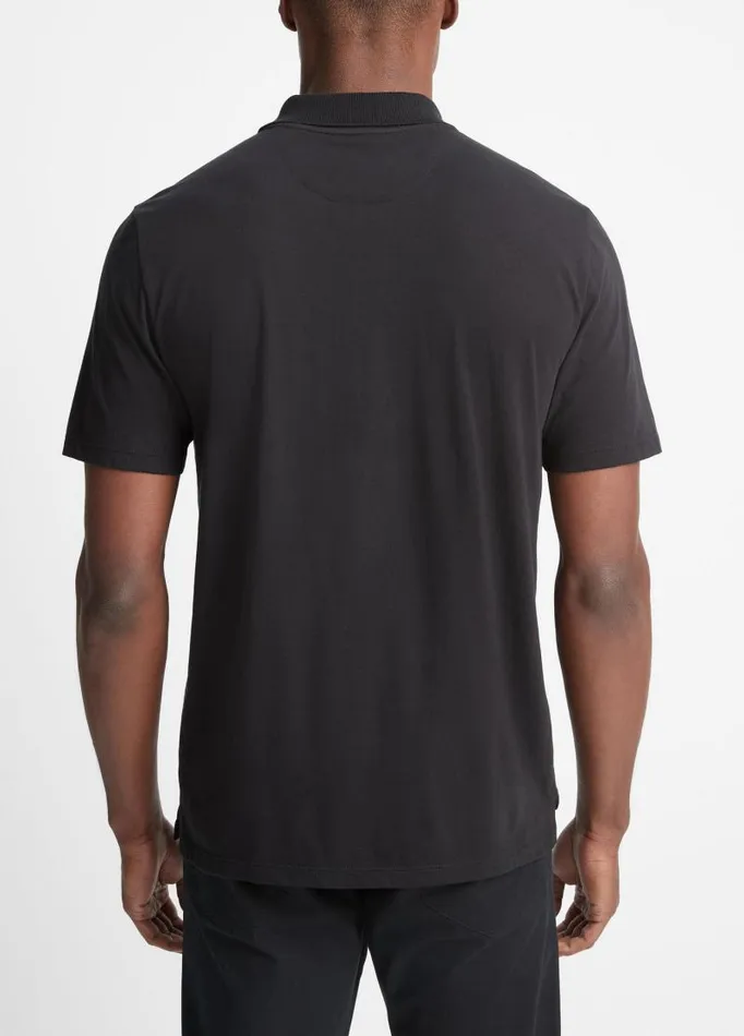 Men TShirts and Polos Vince Pima Cotton ShortSleeve Polo Shirt Black